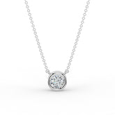 Bezel-Set Diamond Necklace 14K White Gold